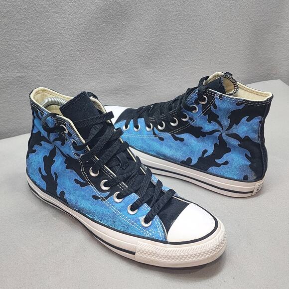 Converse Chuck Taylor All Star High Top Rare Blue Camo Shoes Mens 6.5 Womens 8.5 - Picture 1 of 9